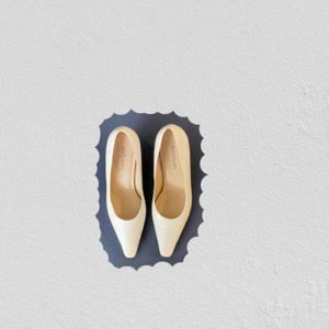 Karen Scott Regina White Leather Kitten Pumps 9M